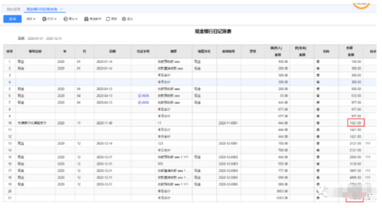 【T+】出纳模块多个账号一起查询时余额不正确